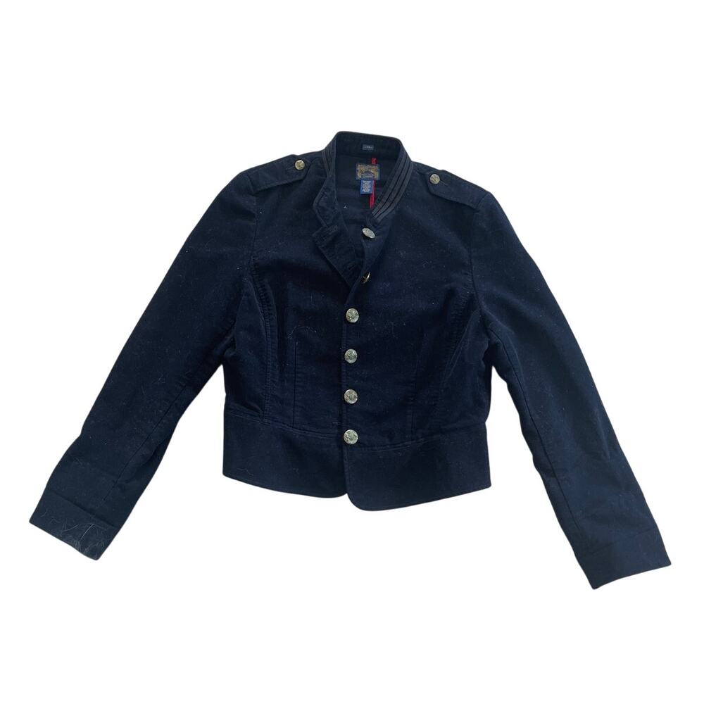 Polo Jeans Co Ralph Lauren 90's VTG Velvet Military Jacket Cropped Officer S Y2K